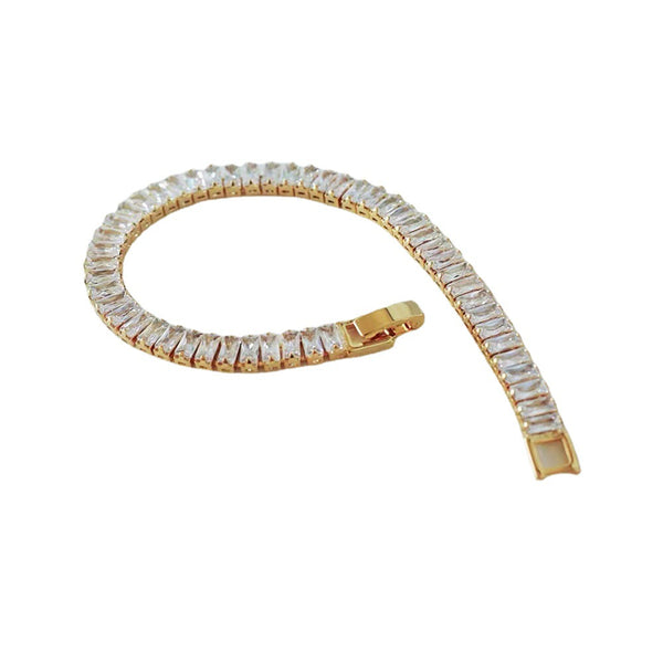 Pulsera de Perlas Barrocas Naturales con Circón Cristal
