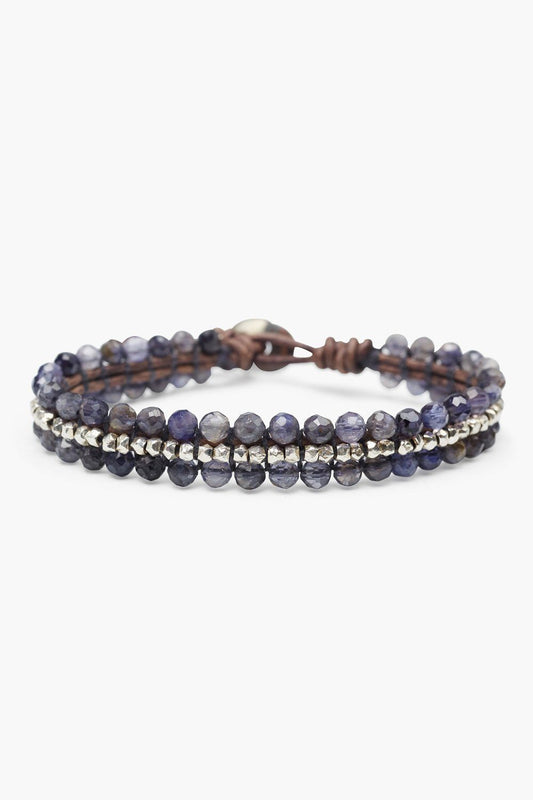 Pulsera de Cuero Tejido con Anillo Sencillo