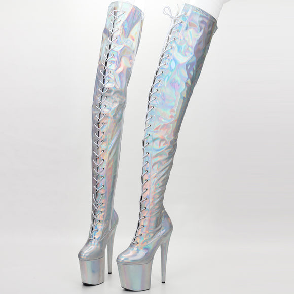 20cm Super High Heel Thigh Boots - Extreme Elegance