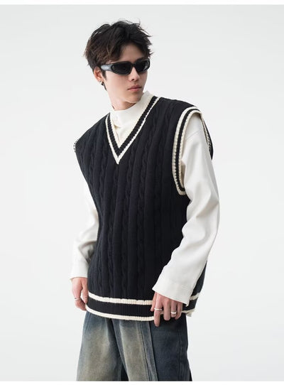 Chaleco Tejido Cuello V Estilo British College - Image 20