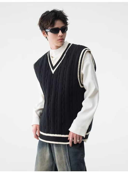 Chaleco Tejido Cuello V Estilo British College - Image 20
