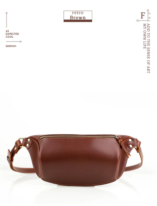 Bolso de Pecho de Cuero Genuino para Hombre - Bandolera Retro Estilo Casual - Image 17