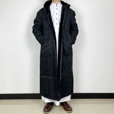 Bata de Ante Sintético para Hombre con Capucha y Bolsillos - Abrigo Invierno - Image 10