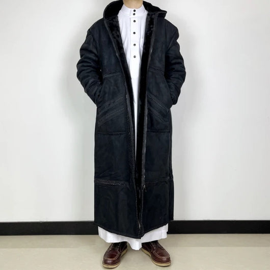 Bata de Ante Sintético para Hombre con Capucha y Bolsillos - Abrigo Invierno - Image 10