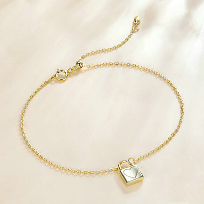 Pulsera de Plata con Candado de Corazón - Diseño Elegante - Image 3