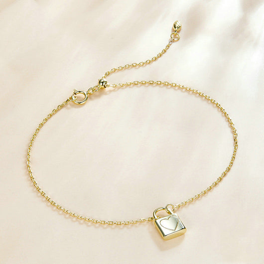 Pulsera de Plata con Candado de Corazón - Diseño Elegante - Image 3