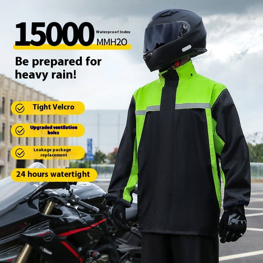 Impermeable Motociclista Minimalista con Bloques de Color