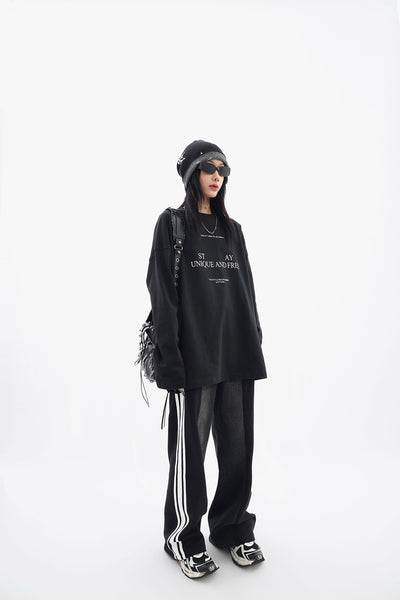 Camiseta Holgada de Algodón con Letras para Mujer - Image 10