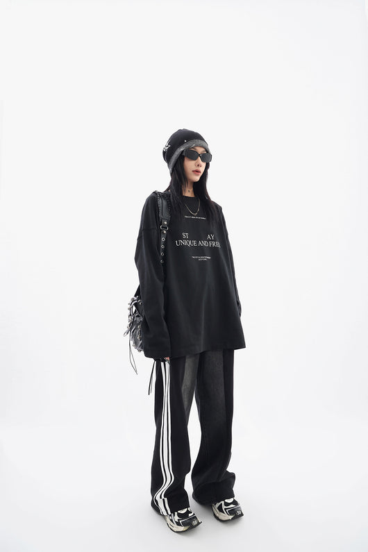 Camiseta Holgada de Algodón con Letras para Mujer - Image 10