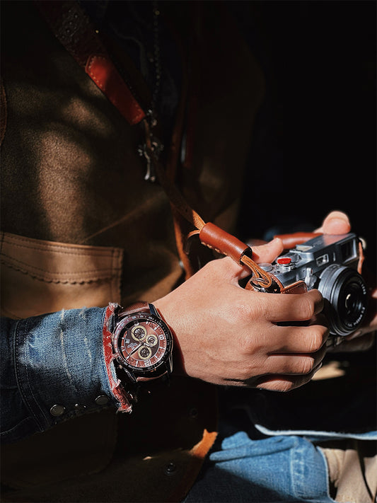 Reloj Pulsera Vintage para Hombre - Correa de Cuero Clásica - Image 2