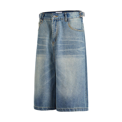Pantalones Vaqueros Cropped Retro Americano con Patrón Barba de Gato Delavado - Image 5