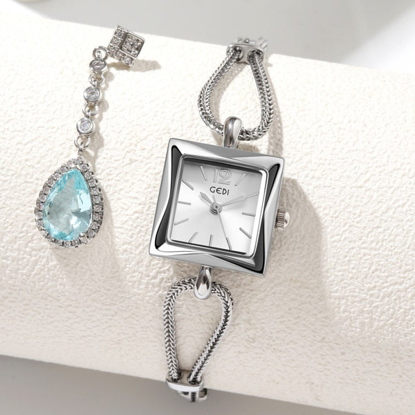 Reloj Pulsera Cuadrado Estilo Vintage en Aleación Premium