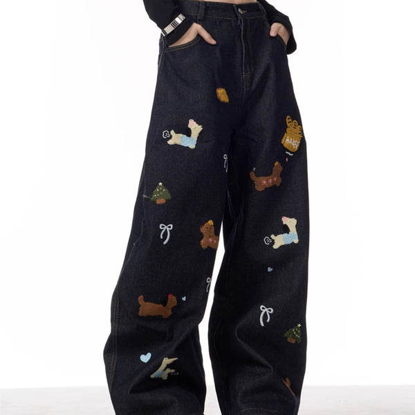 Pantalones Jeans Anchos Patchwork Salchicha Mujer - Casual y Cómodo