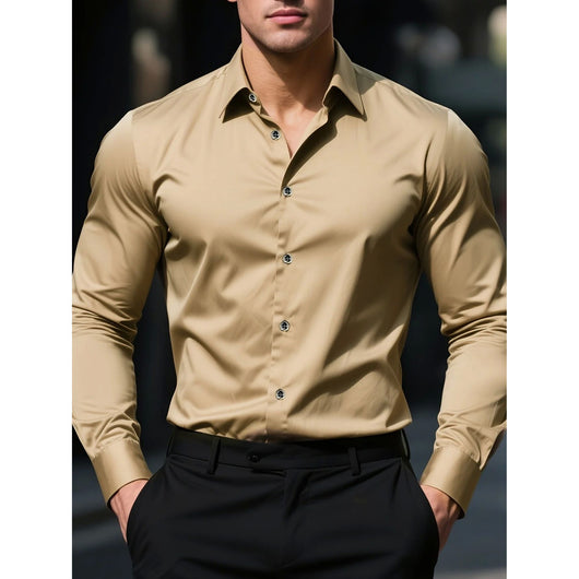 Camisa Casual Ejecutiva de Manga Larga en Tono Pigmentado - Image 14