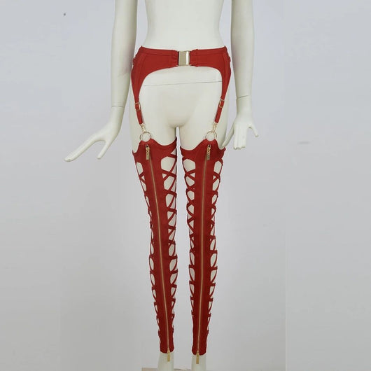 Leggings Ajustados con Cierre Frontal y Detalles Cutout para Salir - Image 2