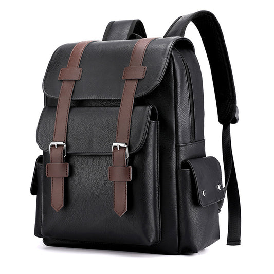 Mochila Ejecutiva Retro de Cuero Sintético con Compartimento para Laptop - Image 2