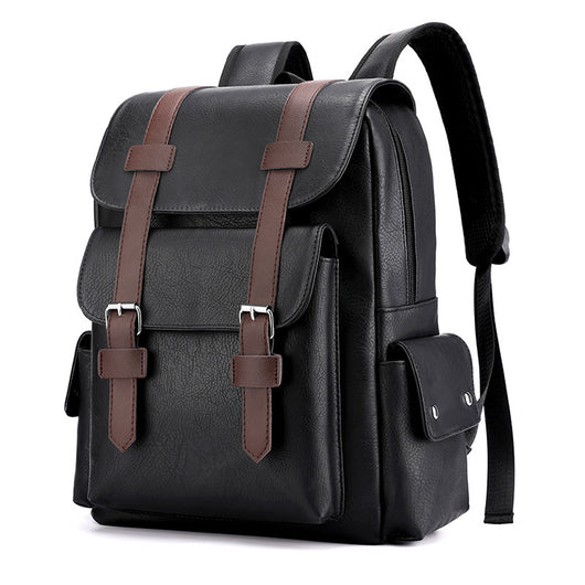 Mochila Ejecutiva Retro de Cuero Sintético con Compartimento para Laptop - Image 2