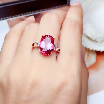 Anillo de Topacio Fuego para Mujer en Plata 925 con Cristal Brillante - Image 11