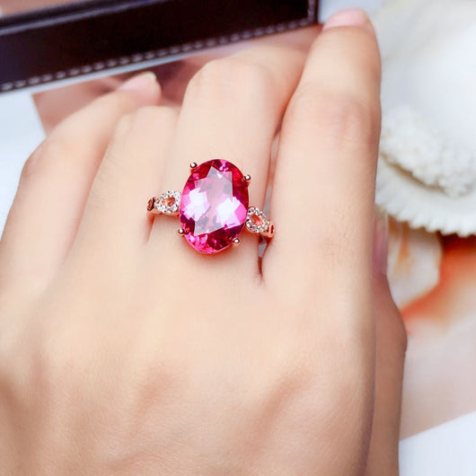 Anillo de Topacio Fuego para Mujer en Plata 925 con Cristal Brillante - Image 11
