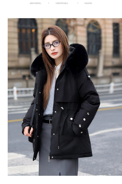 Chaqueta Acolchada Mujer con Cuello de Pelaje y Forro Polar - Image 26