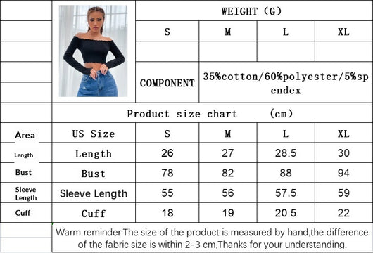 Blusa Crop Hombro Descubierto de Punto Manga Larga para Mujer - Image 6