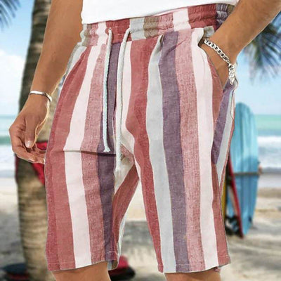 Shorts de Playa para Hombre con Estampado 3D a Rayas