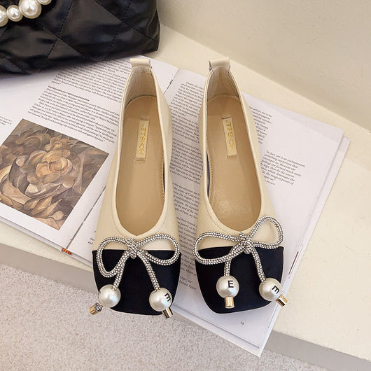 Zapatos Planos con Moño de Perlas y Punta Cuadrada - Suela Suave - Image 7