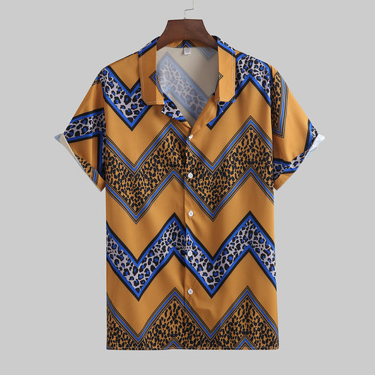 Camisa Casual Estampada con Solapa de Manga Corta - Image 5