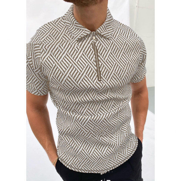 Camisa Casual Holgada con Estampado y Solapa para Hombre