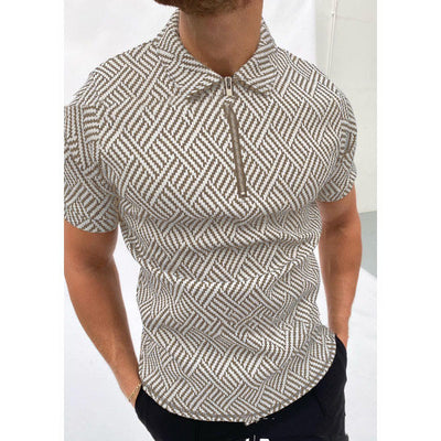 Camisa Casual Holgada con Estampado y Solapa para Hombre