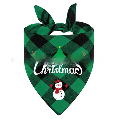 Pañuelo Triangular Navideño para Mascotas a Cuadros - Image 10