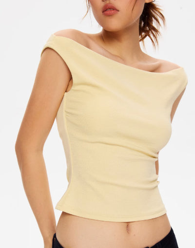 Chaleco Tejido Tencel Hombro Descubierto con Doble Capa Frontal - Image 13