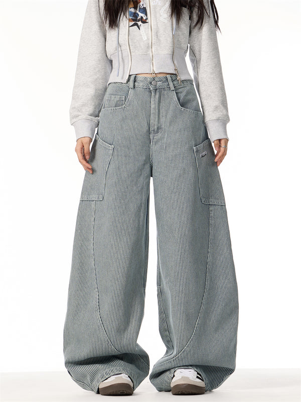 Pantalón Ancho Suelto de Diseño Moderno con Efecto Estilizador
