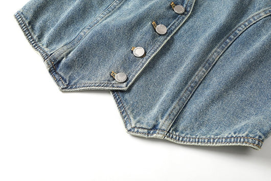 Abrigo Corto Casual para Mujer con Cuello en V y Botón Simple - Image 8