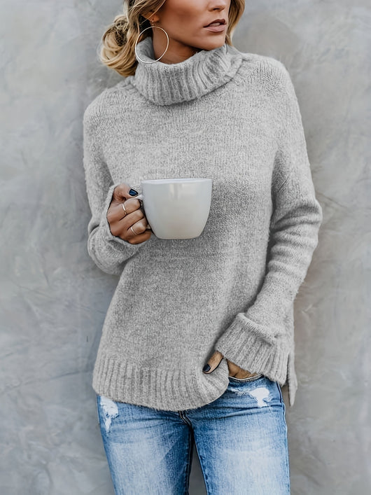 Suéter Cuello Alto Manga Larga para Mujer - Estilo Europeo - Image 15