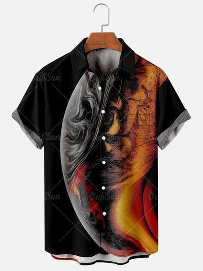 Camisa Casual Talla Grande Hombre Verano con Estampado Digital 3D Manga Corta - Image 21