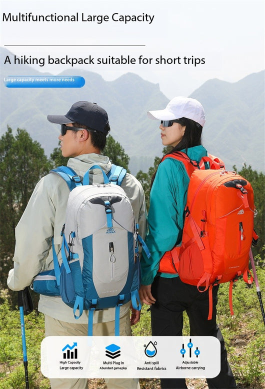 Mochila de Trekking AZELA Electron 40L - Blanco y Azul Marino para Senderismo y Viajes - Image 22