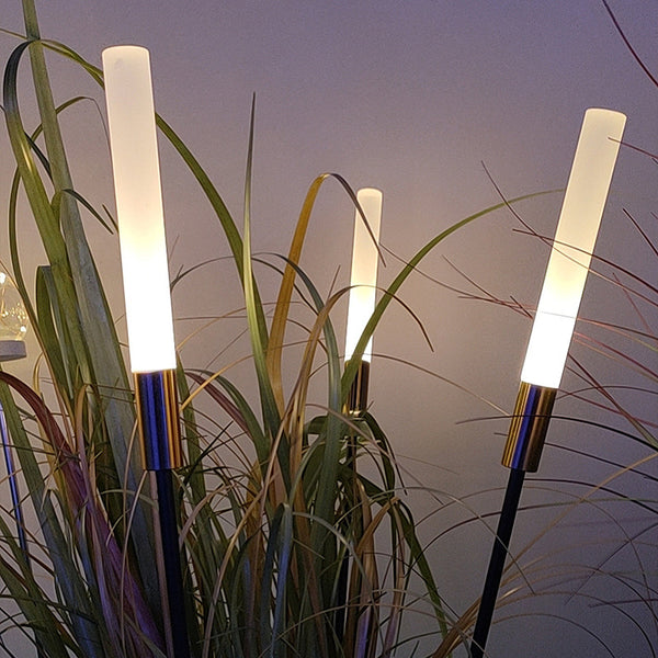Lámpara Solar para Jardín con Diseño de Juncos