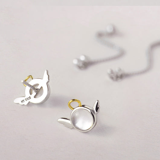 Aretes de Plata Esterlina Personalizados Angelito para Mujer - Image 10