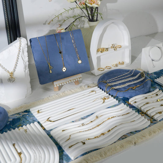 Bandeja Exhibidora de Yeso para Joyas - Organizador de Collares y Pulseras