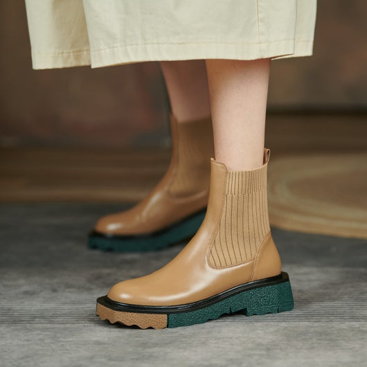 Botas Mujer con Caña Alta y Suela Gruesa Reforzada