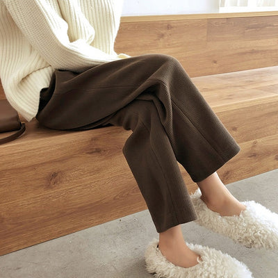 Pantalones de Pana Cintura Alta para Mujer Corte Holgado - Image 4