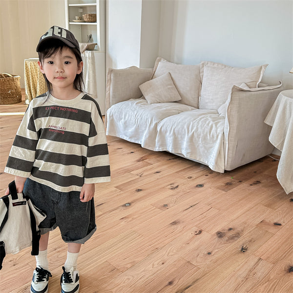 Camiseta Larga Infantil Estilo Coreano para Niños y Niñas - Colección Otoño