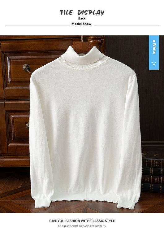 Suéter Cuello Alto para Hombre Otoño Invierno - Abrigo Interior Versátil - Image 26
