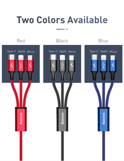 Cable 3 en 1 Rapid Series - iPhone, Android y USB-C Azul Oscuro - Image 28