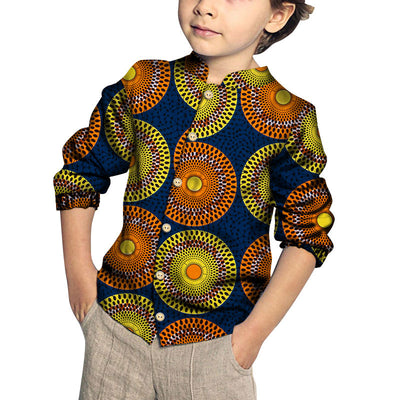 Camisa de Algodón para Niño con Estampado y Patchwork Moderno - Image 3