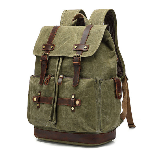 Mochila de Lona Impermeable para Laptop - Estilo Canvas con Tratamiento Ceroso - Image 2