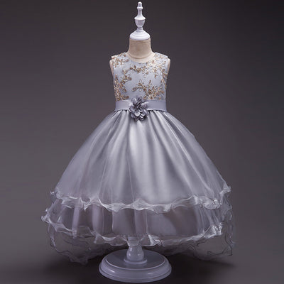 Vestido de Princesa Floral para Niña con Lentejuelas y Bordados - Image 2