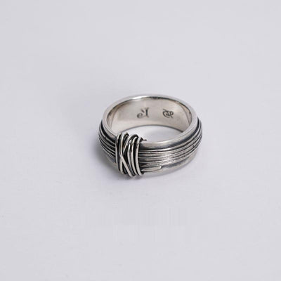 Anillo Vintage Tejido a Mano con Alambre Pulido para Hombre - Image 3