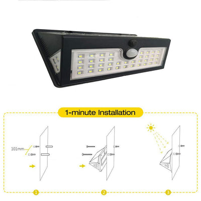 Lámpara Solar de Pared con Sensor de Movimiento Tres Caras - Image 13